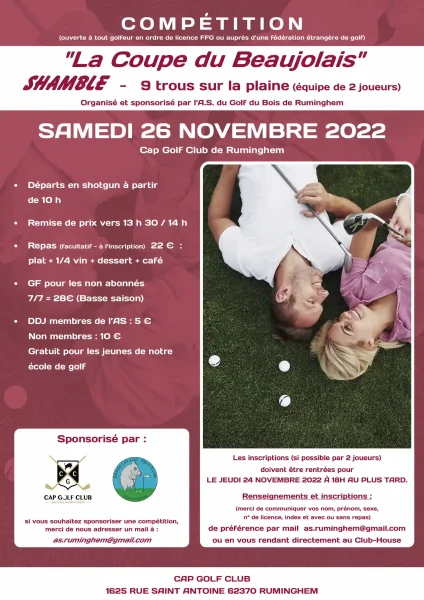 Compétition du 26 novembre 2022 : la coupe du Beaujolais